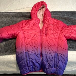 Eddie Bauer pink and purple kids snow jacket